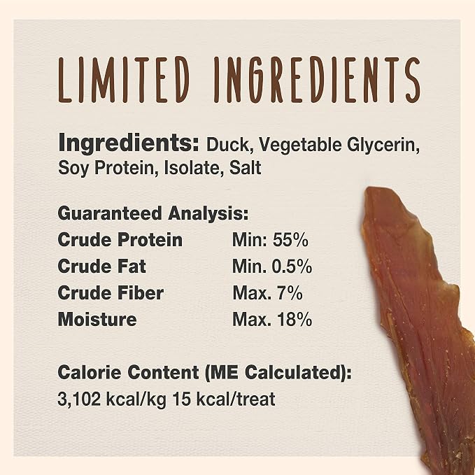 Cadet Gourmet Duck Jerky Dog Treats For Training - Healthy & Natural Dog Training Treats for Small & Large Breeds - Inspected & Tested in USA (28 oz.)