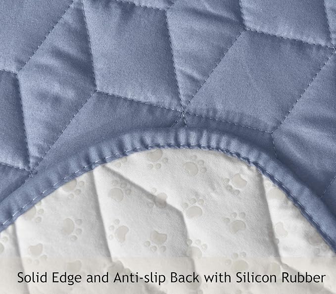 Ameritex Couch Sofa Slipcover 100% Waterproof Nonslip Quilted Furniture Protector Slipcover for Dogs, Children, Pets Sofa Slipcover Machine Washable (Stone Blue, 78'')
