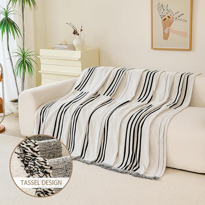 VANJOROY Couch Cover for 2 3 Cushion Sectional Sofa L-Shape -Washable 100% Organic Chenille Couch Cover for Dogs Pets, Sofa Cover Protector Soft Sofa Slipcovers with Tassel,71"x 118"