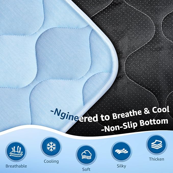 Pet Cooling Mats for Dogs, Cooling Pet Bed Outdoor & Indoor Use with Ice Silk Fabric & Waterproof Cover, Summer Cool Pad for Dogs Cats 29" x 18", Non-Slip Washable Pet Blanket for Crate Kennel Travel
