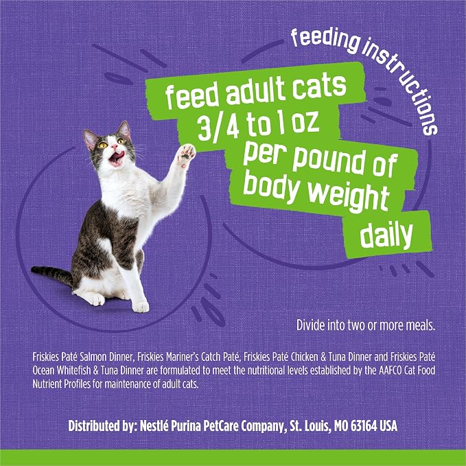 Purina Friskies Pate Wet Cat Food Variety Pack Seafood and Chicken Pate Favorites - 48 ct. Can