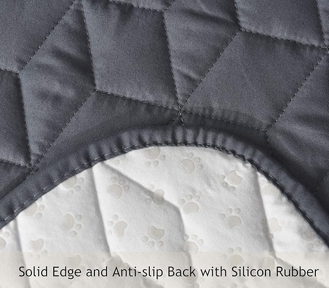 Ameritex Couch Sofa Slipcover 100% Waterproof Nonslip Quilted Furniture Protector Slipcover for Dogs, Children, Pets Sofa Slipcover Machine Washable (Light Grey, 68'')