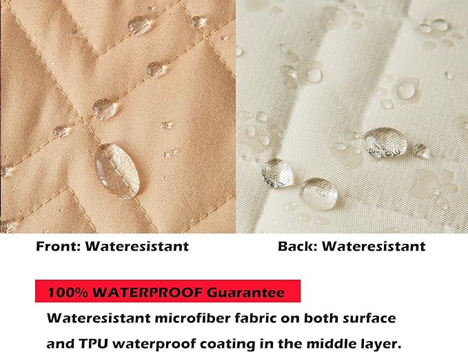 Ameritex Couch Sofa Slipcover 100% Waterproof Nonslip Quilted Furniture Protector Slipcover for Dogs, Children, Pets Sofa Slipcover Machine Washable (Sand, 78")