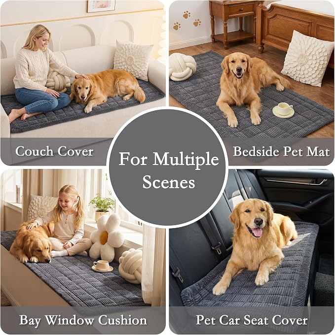 MEETSKY Couch Cover for 3 Cushion Couch Sofa, Grey Sofa Covers for Dogs Washable, Non-Slip Sofa Protector Pet Friendly Dog Mats for Couches Soft Furniture Covers, 27.6" x 82.7", Dark Grey