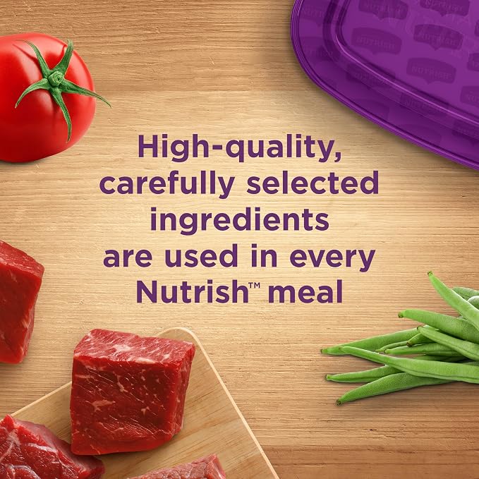 Nutrish Rachael Ray Wet Dog Food, Beef Stroganwoof with Green Beans, Tomatoes & Rice Pasta Recipe, 8 oz. Tub (Pack of 8)