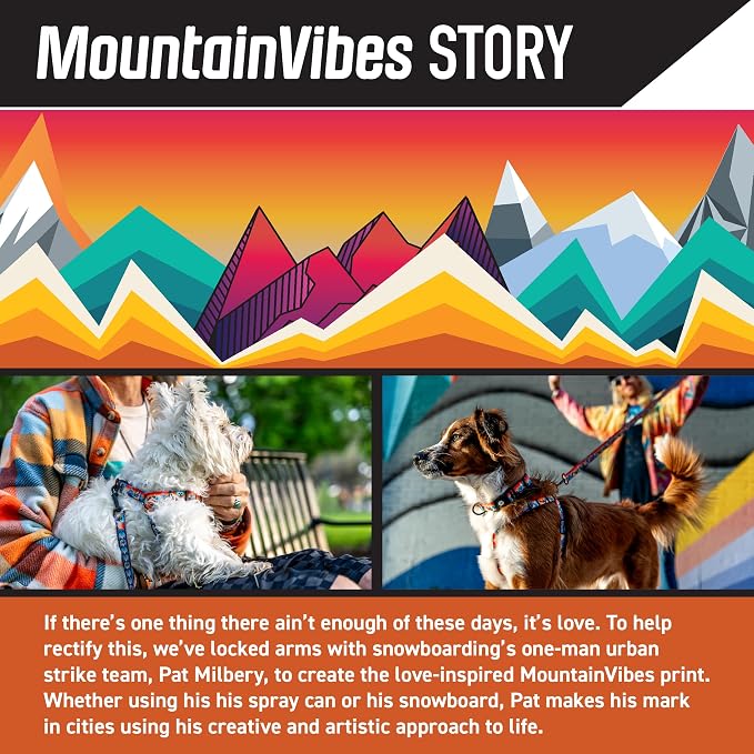 Wolfgang Heavy Duty, Adjustable Dog Collar with Quick Release Nylon Buckle for Walking & Training, MountainVibes Print, Large
