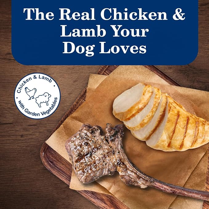 Blue Buffalo Homestyle Recipe Chicken and Lamb Wet Dog Food for Adult Dogs, 12.5 oz. Cans, 6 Count Variety Pack