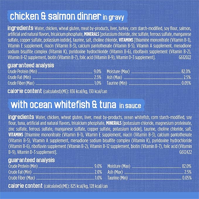 Friskies Purina Wet Cat Food Variety Pack, Shreds with Beef, Turkey & Cheese Dinner, Chicken & Salmon Dinner, and with Ocean Whitefish and Tuna - 5.5 oz. Cans (Pack of 80)