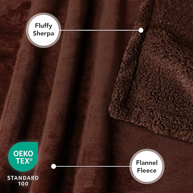 PetAmi Waterproof Dog Blanket for Couch, Pee Proof Fleece Reversible Pet Throw, Furniture Protector for Bed Sofa Kennel, Soft Washable Cover for Small Medium Dog Puppy Cat, 29x40 Brown Sherpa