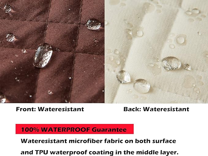 Ameritex Couch Sofa Slipcover 100% Waterproof Nonslip Quilted Furniture Protector Slipcover for Dogs, Children, Pets Sofa Slipcover Machine Washable (Chocolate, 68")
