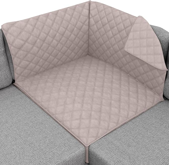 Sofa Shield® Couch Sectional Covers for Dogs, Reversible Furniture Protector with Strap, Stain and Tear Resistant Cushion Cover, 30x30 inch Seat, Machine Washable Slipcover Pets, Cats, Light Taupe