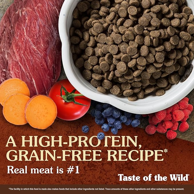 Taste of the Wild High Prairie Adult High Protein Grain-Free Recipe with Roasted Bison & Roasted Venison Dry Dog Food 14lb