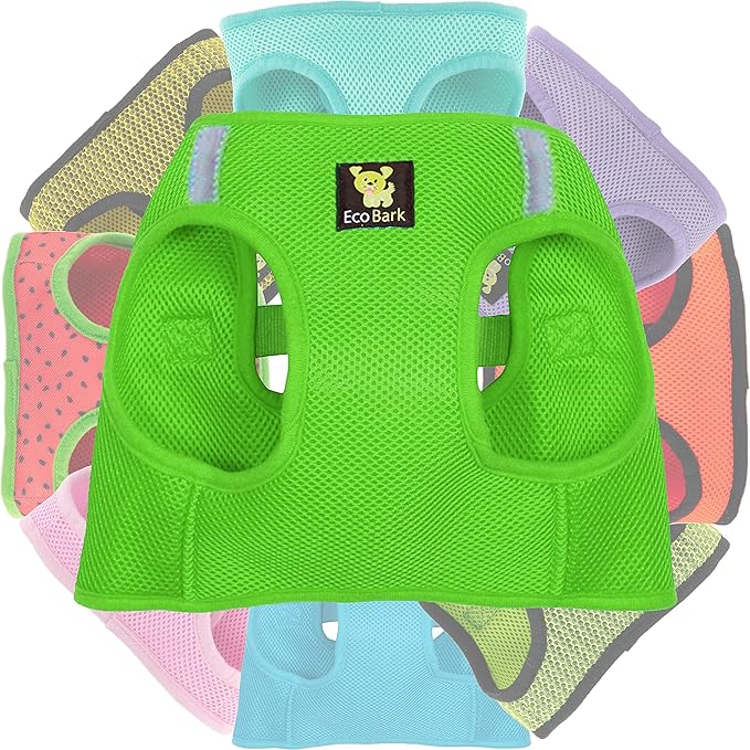EcoBark Teacup Dog Harness - Luxury Soft Step in Dog Harness - Teacup Harnesses for Puppy & Tiny Dogs- Reflective Mini Body Halter Vest Under 5 lbs (Green, XXXS)