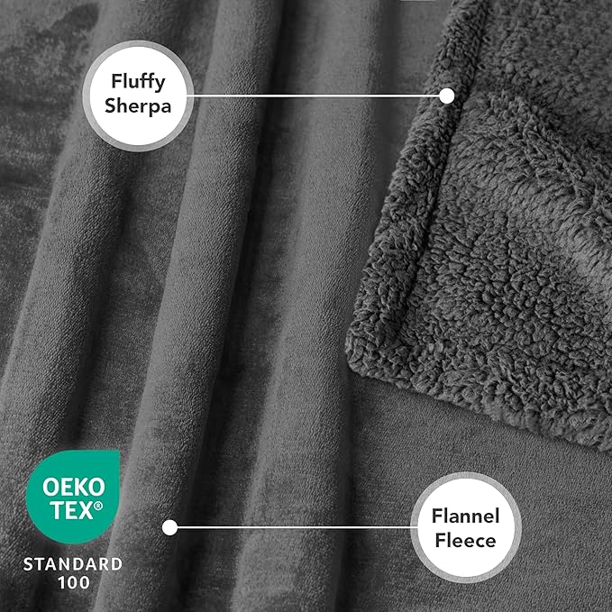 PetAmi Waterproof Dog Blanket for Couch, Pee Proof Fleece Reversible Pet Throw, Furniture Protector for Bed Sofa Kennel, Soft Washable Cover for Small Medium Dog Puppy Cat, 29x40 Dark Grey Sherpa