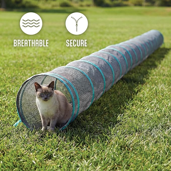 Kitty City Catio Outdoor 20' Cat Tunnel – 20‑Foot Cat‑Sized Play Tunnel, 11” Diameter, Modular Catio Connector for Cats & Small Pets