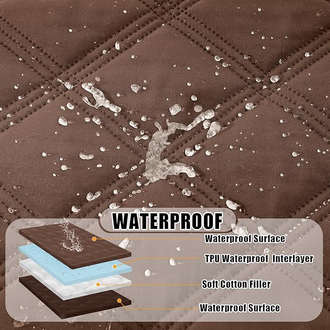 Smiry Waterproof Dog Bed Cover Blanket 30x82, Soft Reversible Pet Blanket, Washable Leakproof Cats Dogs Couch Cover for Sofa, Couch, Furniture, Lattice, Brown/Chocolate