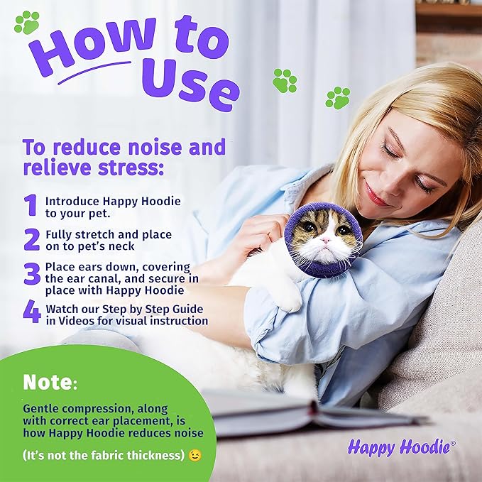 Happy Hoodie The Original Dog & Cat Calming Band - American Brand - Anxiety Relief/Noise Protection-Grooming-Thunder-Fireworks (X-Large, Pink) - Since 2008