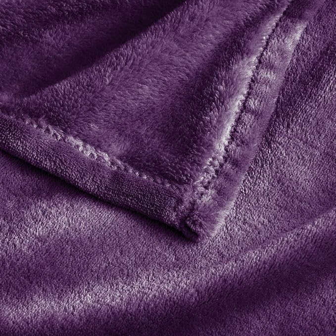 BEDELITE Big Fleece Blanket - 120" x 120" (10' x 10'), Super Soft Fluffy Fuzzy Oversized King Blanket for Bed, Couch, Sofa, Camping,Fits Whole Family,Purple