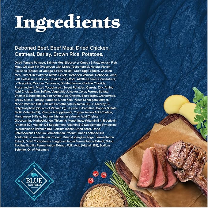 Blue Buffalo Wilderness Rocky Mountain Recipe with Red Meat High Protein with Grains Dry Dog Food for Adult Dogs, 30% Protein, Supports Immunity With Antioxidant-Rich LifeSource Bits, 13 lbs.
