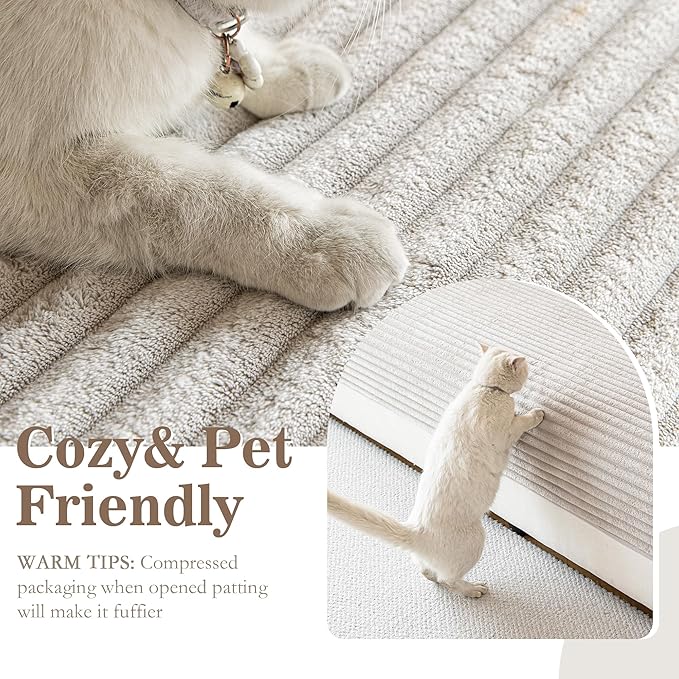 MYSKY HOME 100% Waterproof Couch Cover, Couch Covers for Dogs Washable, Non Slip Couch Covers for 3 Cushion Sofa Pet Friendly, Sofa Covers Washable Slipcover Dog Couch Cover Protector, Oat, 35"x82.7"