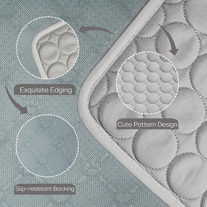 Cooling Mat for Dogs & Cats, Q-Max>0.4 Washable Cooling Pad for Small, Medium, Large & XL Pets, Portable Non-Slip Indoor & Outdoor Cooling Dog Bed Mat for Floor, Sofa, Car Seat, Crate, Kennel