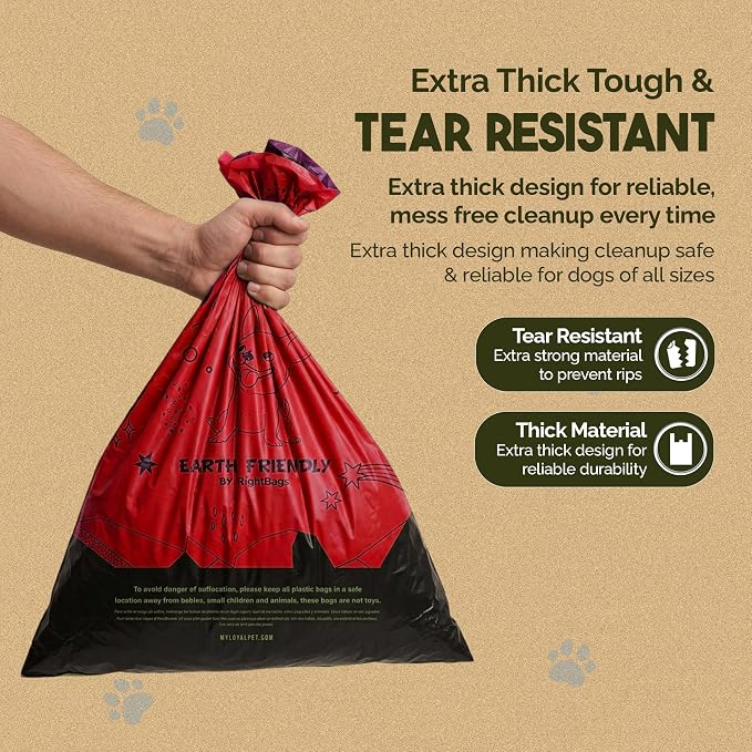 Earth Friendly Dog Poop Bags, 750 Count - Extra Thick, Leak-Proof, Lavender Scented Dog Poop Bags with Odor Blocker - Eco-Friendly, Tear-Resistant, 9x13 Inch Bags for Large & Small Dogs - 50 Rolls