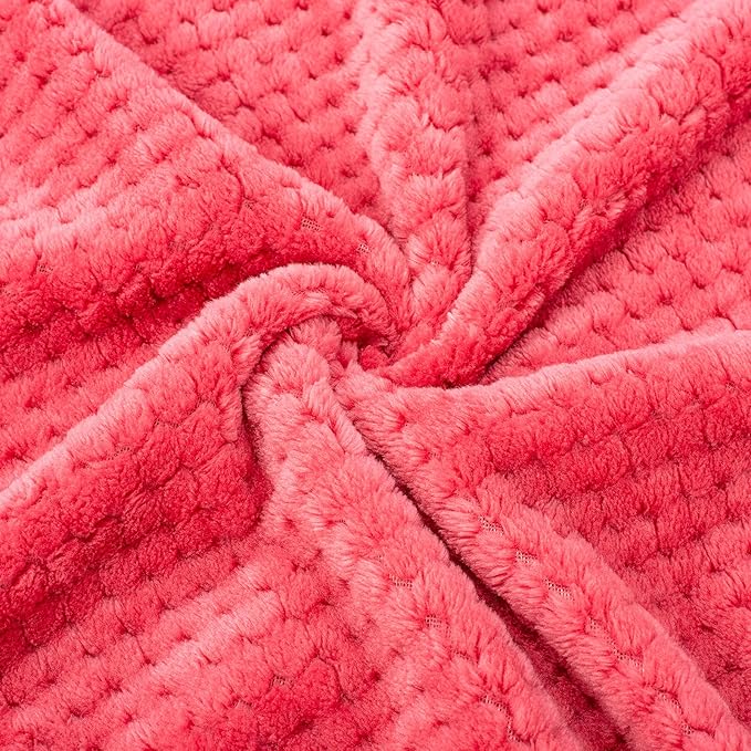 Pet Blanket for Dogs or Cats - Warm Soft Fuzzy Plush Fleece Throw for Puppy, Kitten, Small, Medium, Large Pets - Bed, Couch, Sofa, Travel (L/40" x 48", Cranberry)