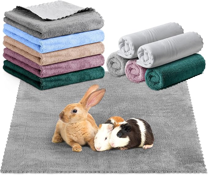 SmoothNovelty 5 Pcs Waterproof Guinea Pig Blankets Washable Small Animal Pee Pad Pet Blanket Sleep Bedding Mats Absorbent Guinea Pig Cage Liner Reusable Pet Sleep Pad(Soft Color,18" X 24",Classic)