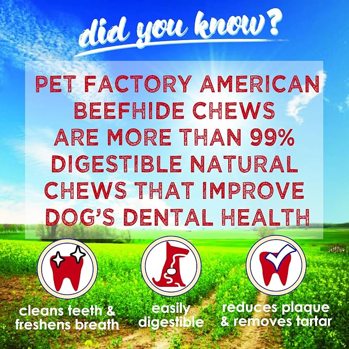 Pet Factory American Beefhide 12" Knotted Bone Dog Chew Treat - Natural Flavor, 1 Count/1 Pack