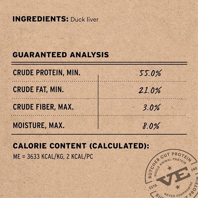 Vital Essentials Freeze Dried Cat Treats | Duck Liver, Single Ingredient | Premium Quality | Grain Free, Healthy Treats for Cats, 0.9 oz Bag