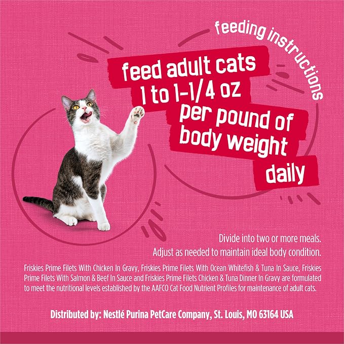Purina Friskies Gravy Wet Cat Food Variety Pack, Surfin’ and Turfin’ Prime Filets Favorites - 48 ct. Can