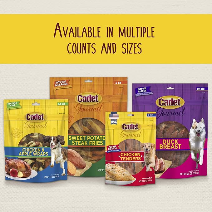 Cadet Gourmet Chicken Wrapped Biscuits Dog Treats Wraps - Healthy & Natural Chicken Wrapped Biscuits Dog Training Treats for Small & Large Breeds - Inspected & Tested in USA (14 oz.)