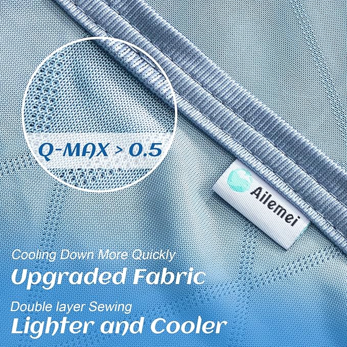 Ailemei Direct 【Upgraded Fabric Cooling Blanket for Hot Sleepers, Queen Size Lightweight Breathable Summer Bed Blankets, Q-Max >0.5 Jade Fiber,Keep Body Cool Hot Flashes Night Sweats, 90"x90"