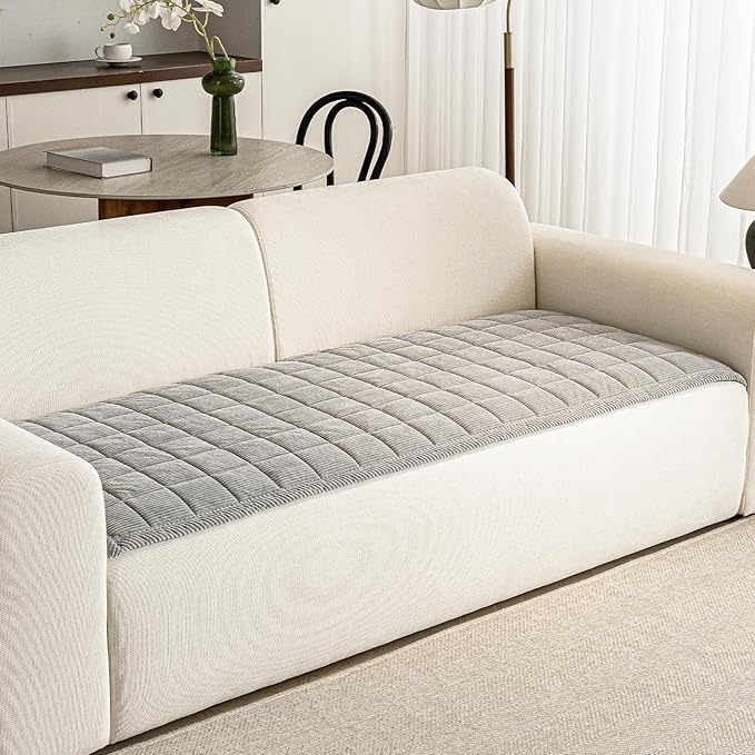 Couch Covers for Dogs Washable, 27.6"x82.7" Non Slip Couch Covers for Loveseat Sofa Pet Friendly, Soft Fuzzy Sofa Covers for Pet, Dog Couch Cover Furniture Protector(1PC,Light Grey)