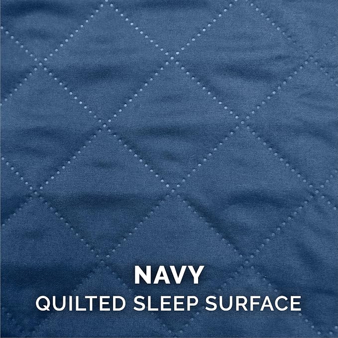 Furhaven Memory Foam Dog Bed for Large Dogs w/ Removable Bolsters & Washable Cover, For Dogs Up to 125 lbs - Quilted Sofa - Navy (Blue), Jumbo Plus/XXL