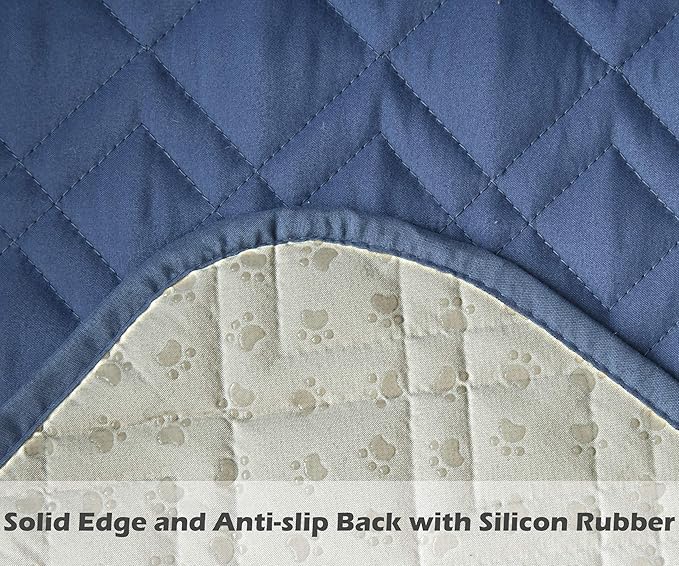 Ameritex Couch Sofa Slipcover 100% Waterproof Nonslip Quilted Furniture Protector Slipcover for Dogs, Children, Pets Sofa Slipcover Machine Washable (Blue, 78")
