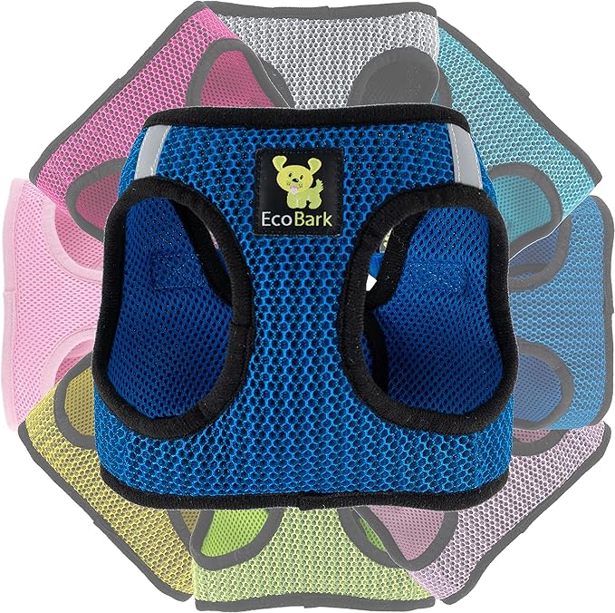 EcoBark Step in Dog Harness Reflective Soft Ultra Padded Mesh Dog Harnesses for XXS, XS, Small, and Medium Dogs Eco-Friendly Comfort Secure Halter No Pull Adjustable Pet Vest