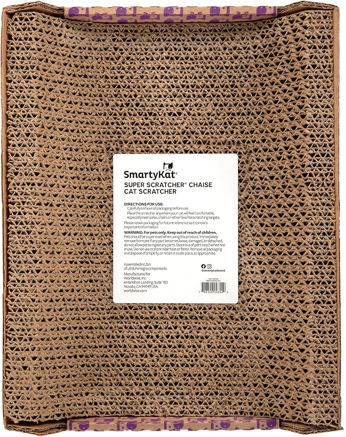 SmartyKat Super Scratcher Chaise Corrugated Cat Scratcher, Catnip Infusion Technology - Brown, One Size