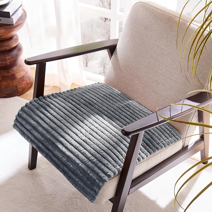 100% Waterproof Couch Arm Covers 2pcs, Fuzzy Chair Arm Covers Thick Soft Recliner Chair Armrest Protectors, Non-Slip Couch Armrest Cover Pet mats for Sofa (Titanium Gray, 22" x 22" 2 Pack)