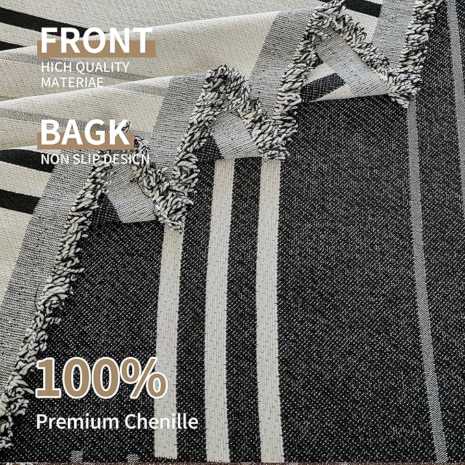 VANJOROY Couch Cover for 2 3 Cushion Sectional Sofa L-Shape -Washable 100% Organic Chenille Couch Cover for Dogs Pets, Sofa Cover Protector Soft Sofa Slipcovers with Tassel,71"x 118"