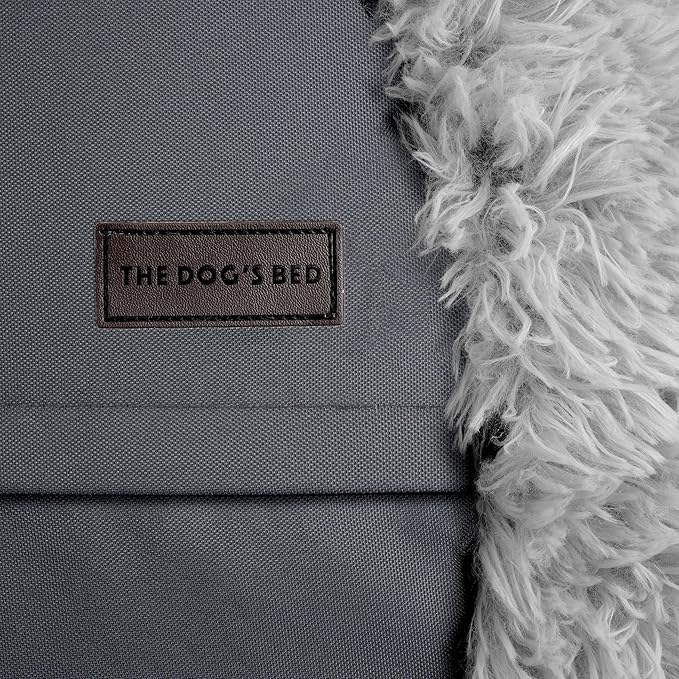 The Dog’s Bed Calming Donut Dog Bed, Plush Faux Fur Round Cuddler Nest – CertiPUR-Certified Foam, One-Piece Design, Raised Bolster – Medium (30"), Silver Grey